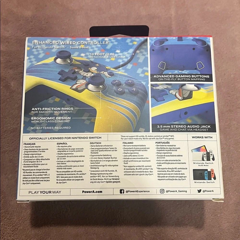 Nintendo Switch Enhanced Wired Controller’s - Sonic and Super Mario Edition
